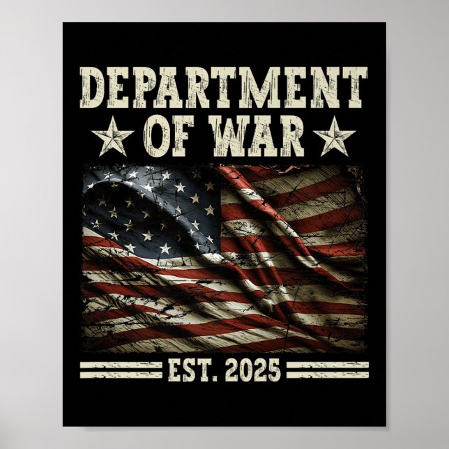 Department Of War Usa Camouflage Flag Department O Poster (Front)