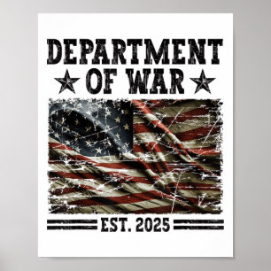 Department Of War Usa Camouflage Flag Department O Poster