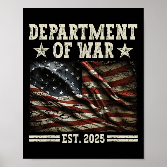 Department Of War Usa Camouflage Flag Department O Poster (Front)