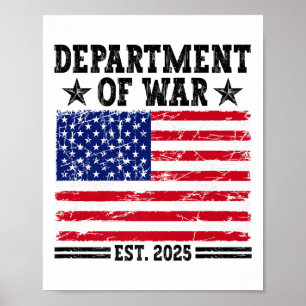 Department Of War Usa Camouflage Flag Department O Poster
