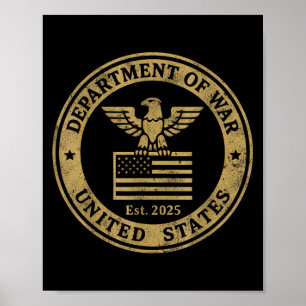 Department Of War Vintage Usa Military 2025 Poster