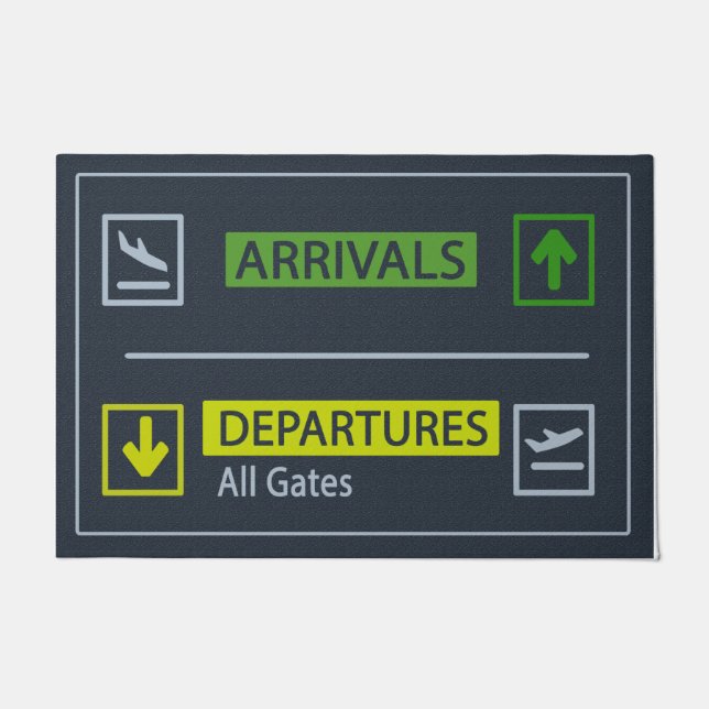 Departure Arrival doormat, Aviation gift Doormat (Front)