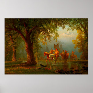 Departure of an Indian War Party Albert Bierstadt  Poster