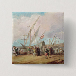 Departure of Christopher Columbus from Palos 15 Cm Square Badge
