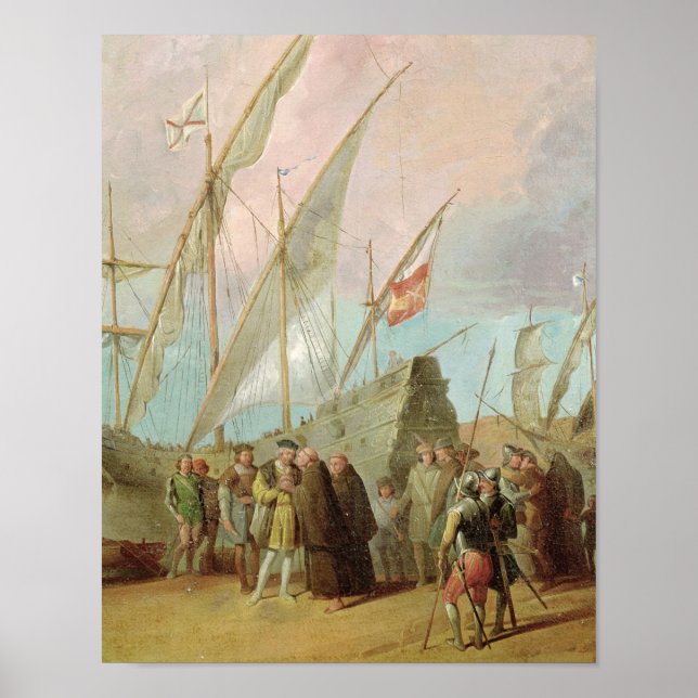 Departure of Christopher Columbus  from Palos Poster (Front)
