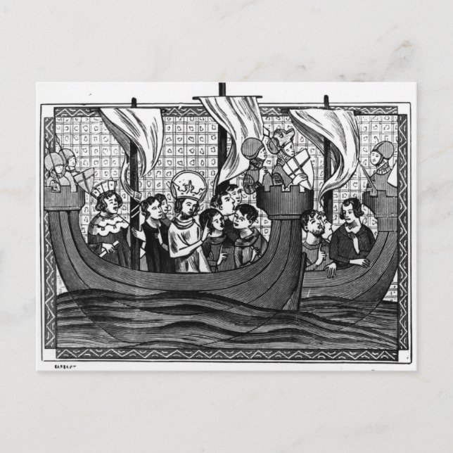 Departure of St. Louis for the Crusade Postcard (Front)