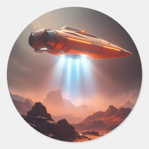 Departure Point – Sci-Fi Travel Art Classic Round  Sticker