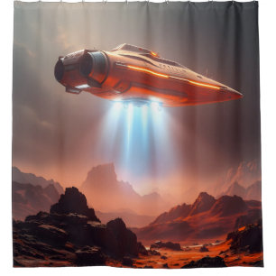 Departure Point – Sci-Fi Travel Art Shower Curtain