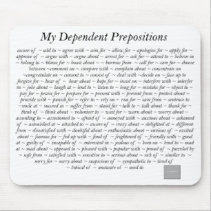 Dependant Prepositions Mousepad