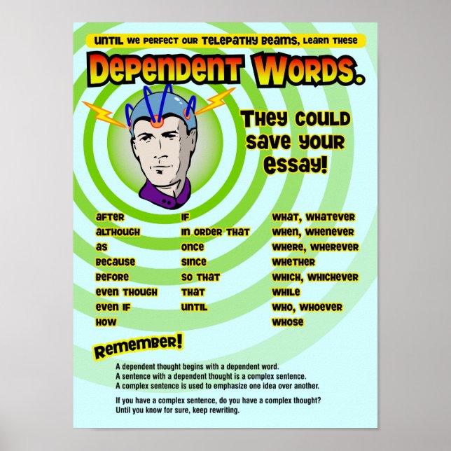 Dependant Words Poster (Front)