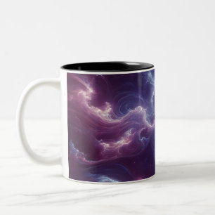 Depict a Nebulous and Ethereal Pattern Digital Art Two-Tone Coffee Mug
