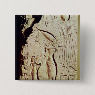 Depicting Amenophis IV, Nefertiti and Daughter 15 Cm Square Badge
