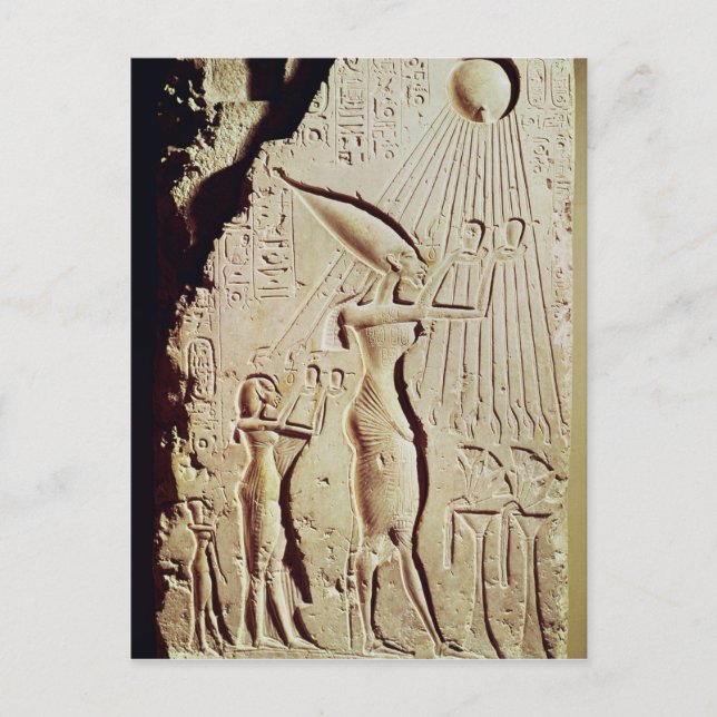 Depicting Amenophis IV, Nefertiti and Daughter Postcard (Front)