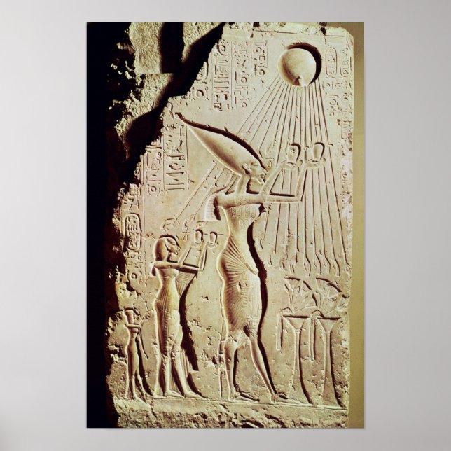Depicting Amenophis IV, Nefertiti and Daughter Poster (Front)