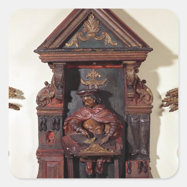 Depicting St. Crispin at his Workbench Square Sticker (Front)