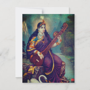 Depiction of Sarasvati Postcard