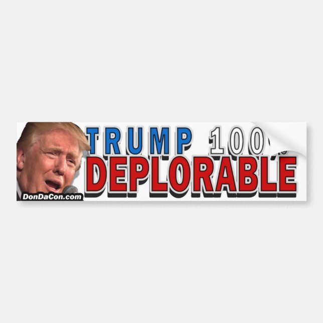 Deplorable Bumper Sticker (Front)