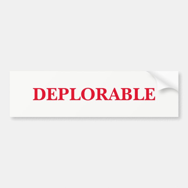 Deplorable Bumper Sticker (Front)
