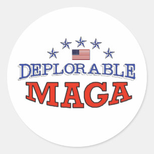 Deplorable MAGA Round Sticker