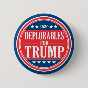 Deplorables for Donald Trump & Mike Pence 2020 6 Cm Round Badge
