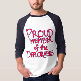 Deplorables Raglan T-Shirt (Red Lettering)
