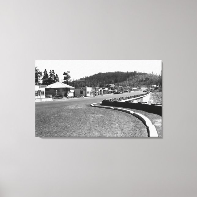 Depoe Bay, Oregon Town View Along Seawall Canvas Print (Front)