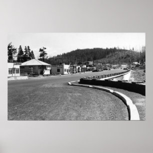 Depoe Bay, Oregon Town View Along Seawall Poster