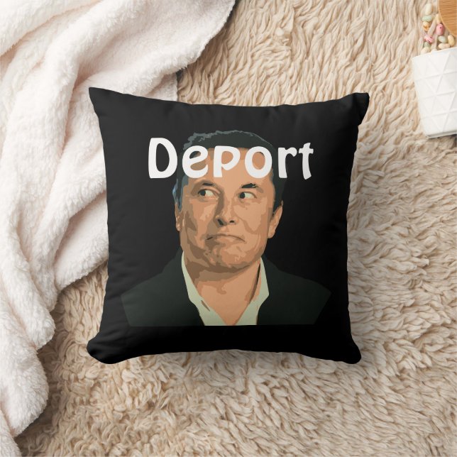 Deport Musk Throw Pillow (Blanket)