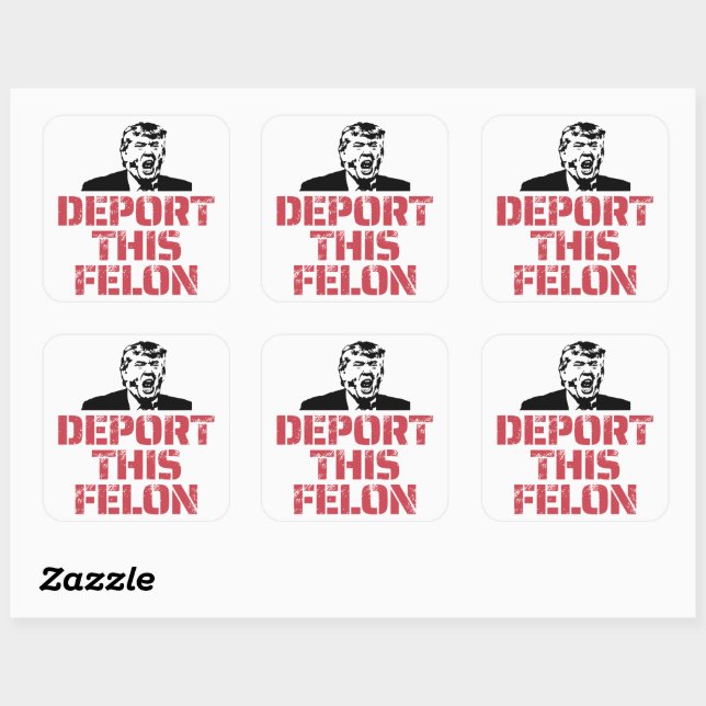 Deport This Felon Square Sticker (Sheet)