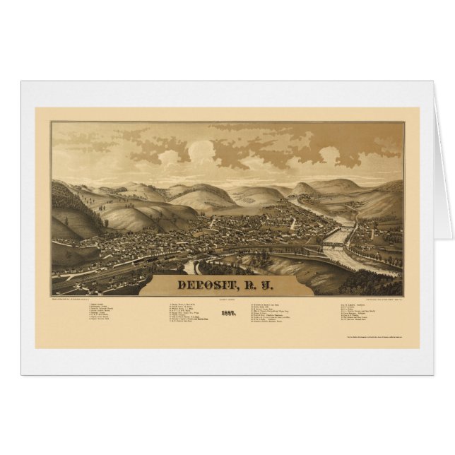 Deposit, NY Panoramic Map - 1887 (Front Horizontal)