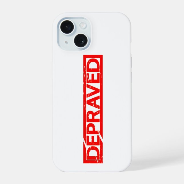 Depraved Stamp iPhone 15 Case (Back)