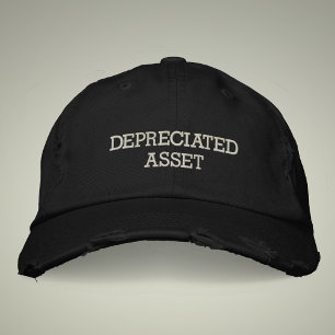 Depreciated Asset Vintage Style Distressed Embroidered Hat
