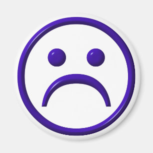 Depressed , Sad & Blue Face Magnet