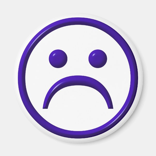 Depressed , Sad & Blue Face Magnet (Front)