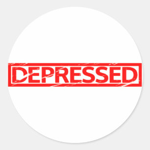 Depressed Stamp Classic Round Sticker