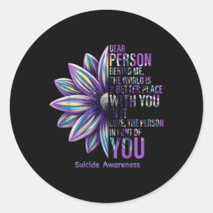 Depression And Suicide Prevention Awareness Person Classic Round Sticker