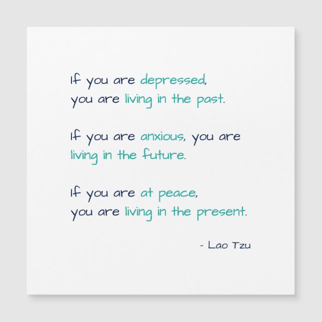 Depression Anxiety at Peace Life Quote Magnet Card (Front)