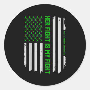 Depression Anxiety Mental Health Awareness Classic Round Sticker