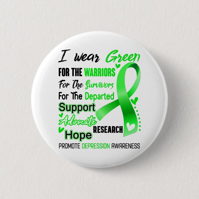 Depression Awareness Month Ribbon Gifts 6 Cm Round Badge (Front)