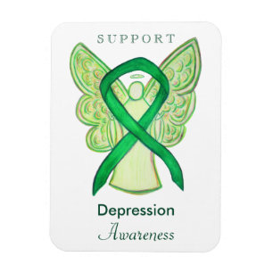 Depression Awareness Ribbon Angel Art Magnets