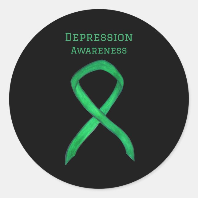 Depression Awareness Ribbon Art Decal Stickers (Front)