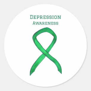 Depression Awareness Ribbon Art Sticker Decals