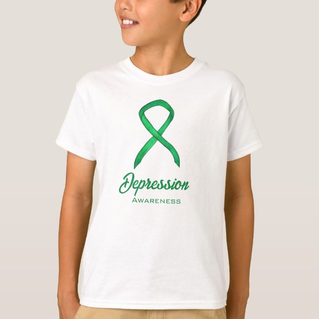 Depression Awareness Ribbon Custom Art Shirt (Front)