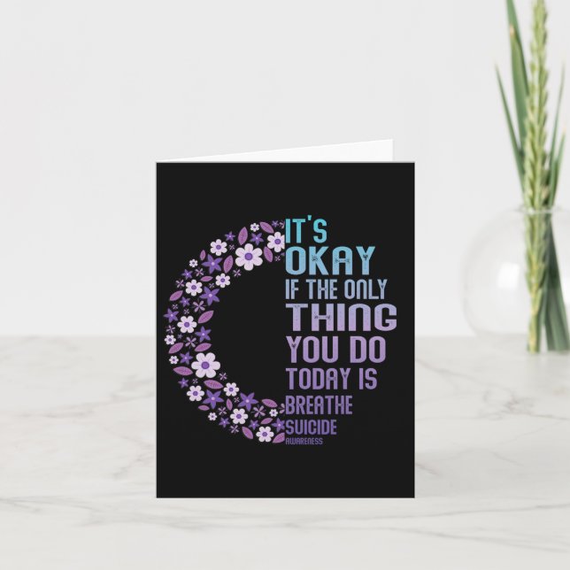 Depression Awareness Suicide Prevention 14  Card (Front)