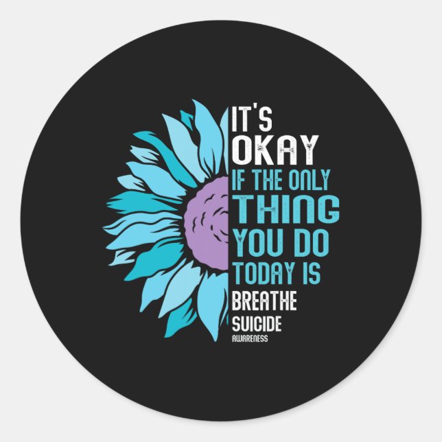 Depression Awareness Suicide Prevention 9  Classic Round Sticker (Front)