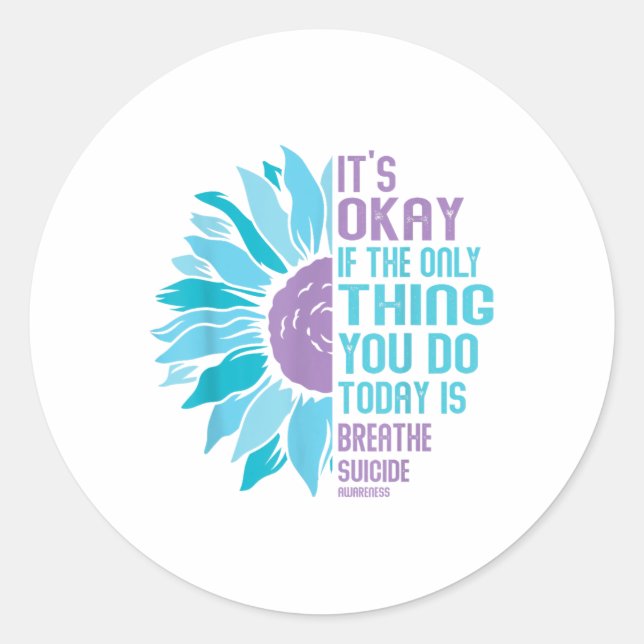 Depression Awareness Suicide Prevention  Classic Round Sticker (Front)