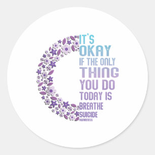 Depression Awareness Suicide Prevention Tank Top_6 Classic Round Sticker