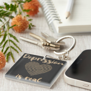 Depression Is Real Key Ring