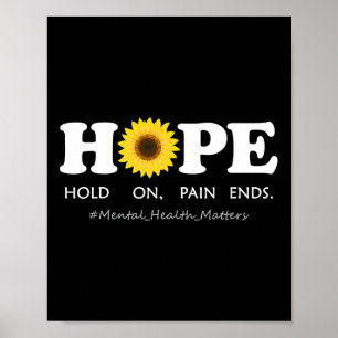 Depression Mental Health Awareness - Hold On  Poster