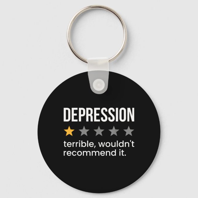 Depression One Star Rating Depression Awareness Key Ring (Front)